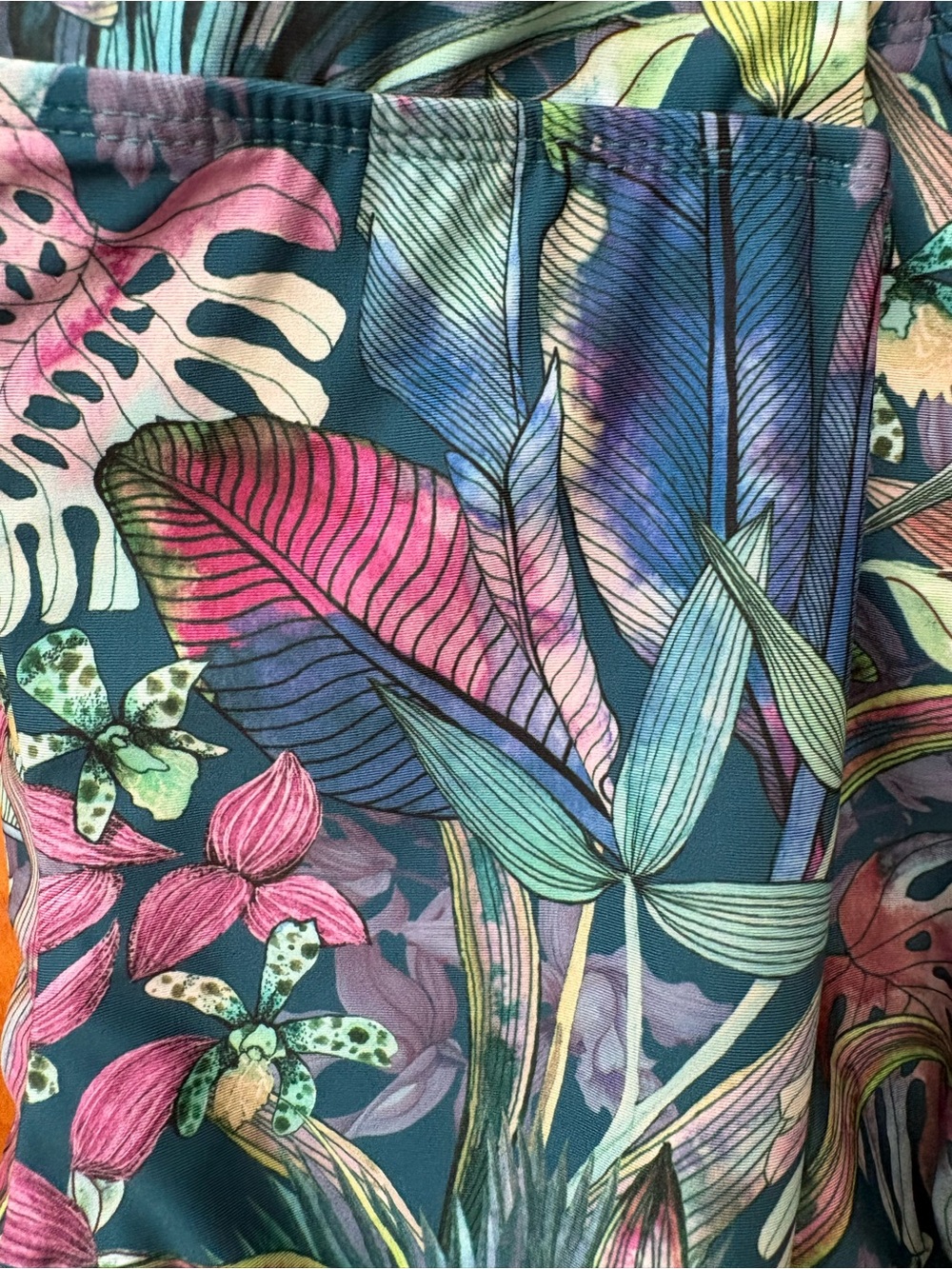Title nine Teal Tropical Leaf Better One Piece Swimsuit - Monte Verde L (B/C) - Picture 6 of 12